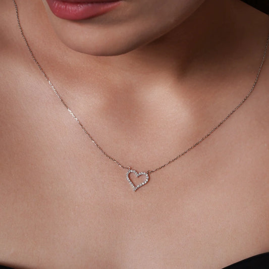 Lab Diamond Dainty Heart Necklace