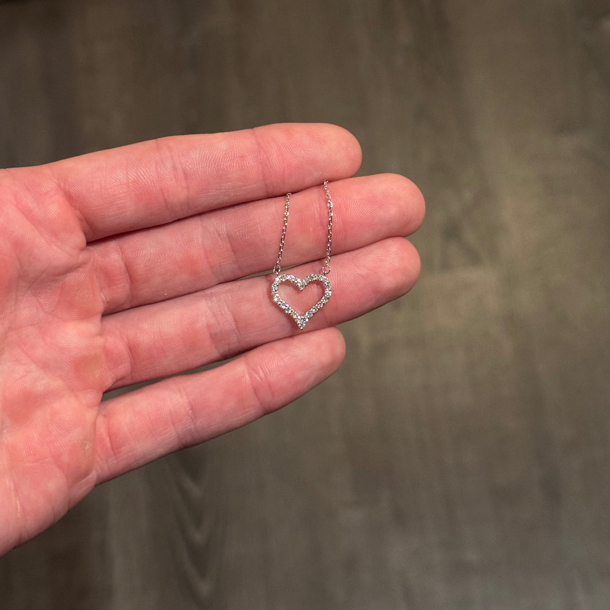 Lab Diamond Dainty Heart Necklace