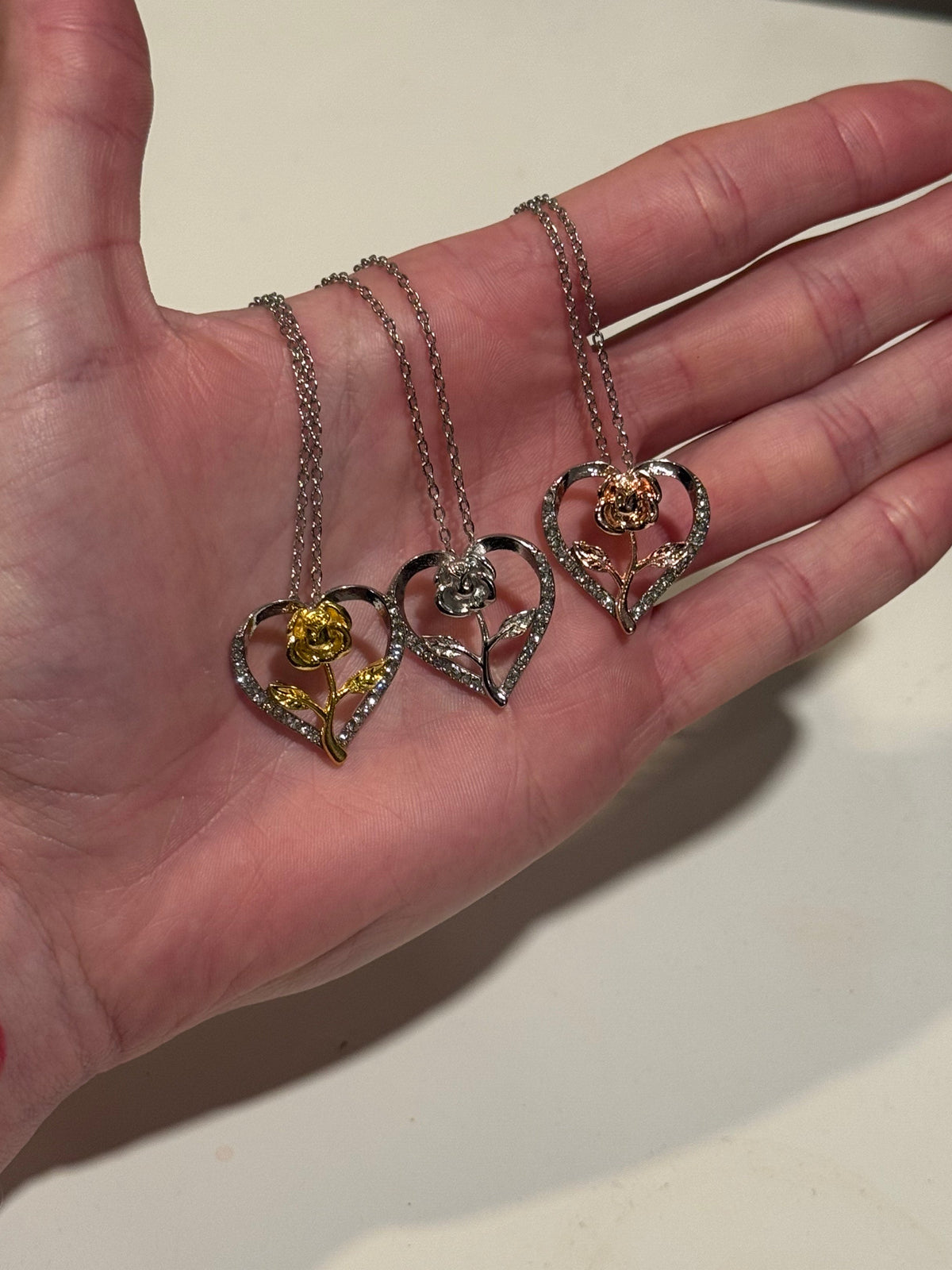 Heart Rose Necklace