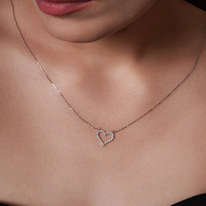 Lab Diamond Dainty Heart Necklace