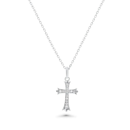 Lab Diamond Dainty Cross Necklace