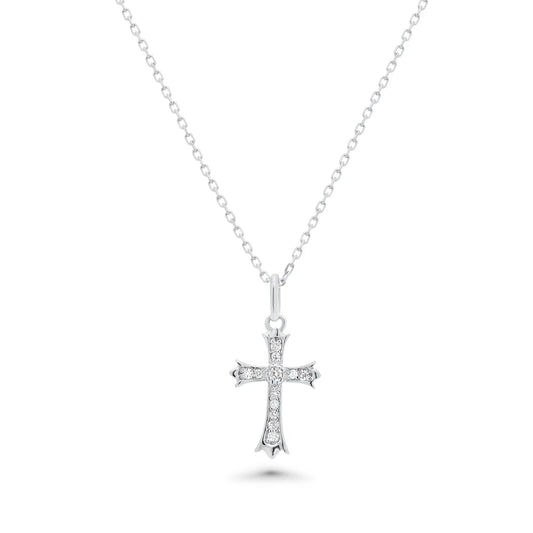 Lab Diamond Dainty Cross Necklace